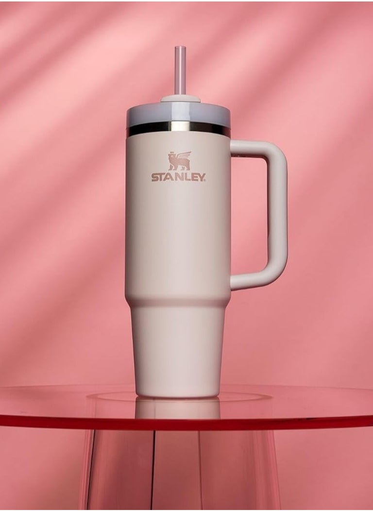 Stanley - Quencher H2.0 FlowState Stainless Steel Vacuum Insulated Tumbler with Lid and Straw for Water, Iced Tea or Coffee, Smoothie and More, Rose Quartz 2.0, 40oz Stanley Cup - Image 1