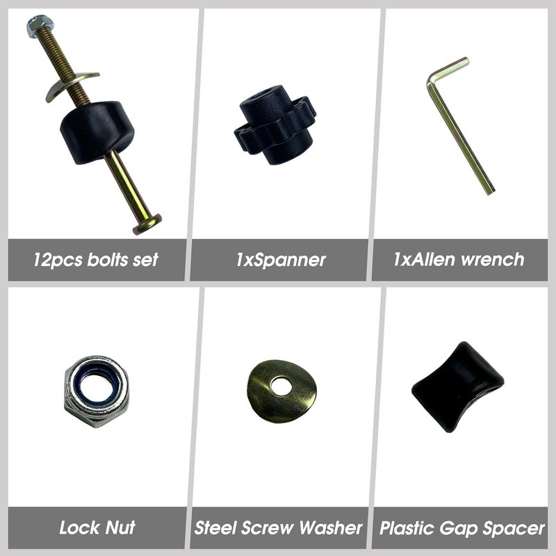 MSSVIGING 12 PCS Long Trampoline Screws and Bolts, Trampoline Bolts and Nuts, Trampoline Enclosure Pole Gap Spacers,Trampoline Replacement Accessories - Image 3