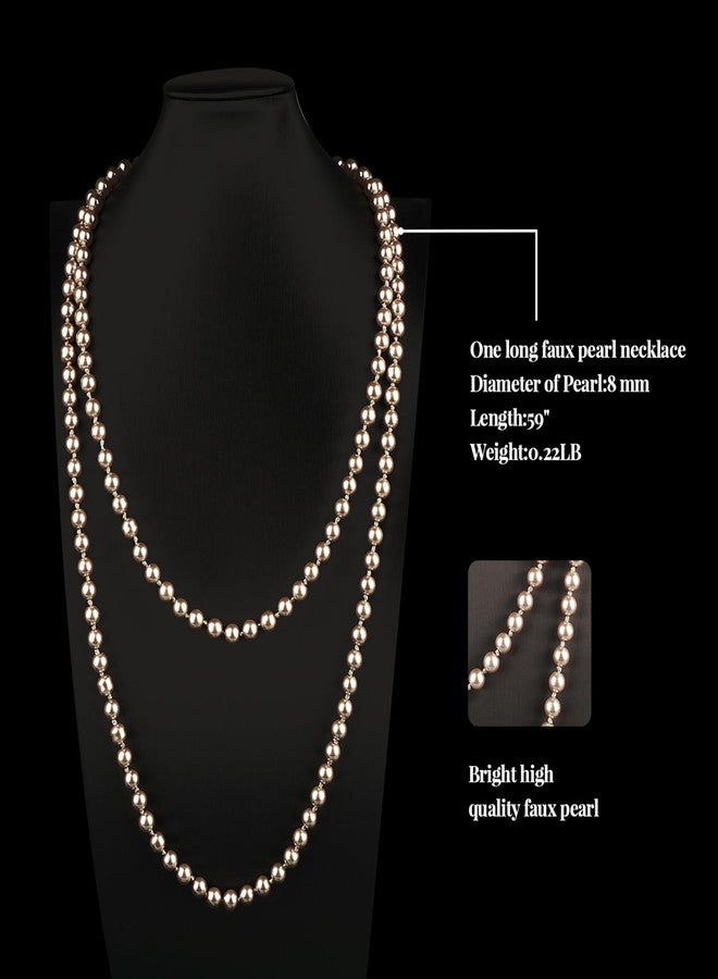 Cizoe 1920s Accessories Set for Women, Flapper Accessory Great Gatsby Costume Headband Flapper Necklace 20s Gloves(ch) - Image 5
