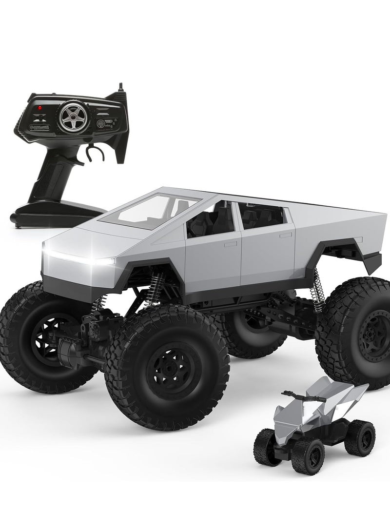 zenvo X 4WD RC Monster Truck Toy – Dual Motors, Off-Road Remote Control Car with LED Lights & 2 Rechargeable Batteries – For Kids & Adults - Image 1