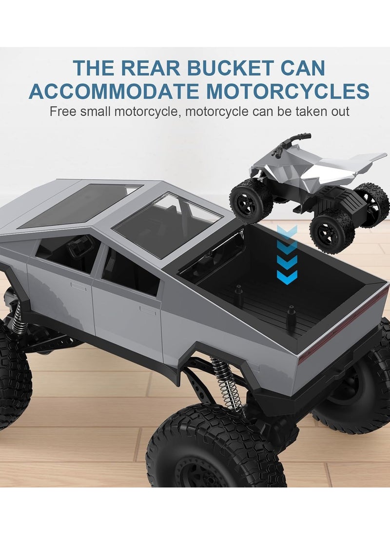 zenvo X 4WD RC Monster Truck Toy – Dual Motors, Off-Road Remote Control Car with LED Lights & 2 Rechargeable Batteries – For Kids & Adults - Image 2