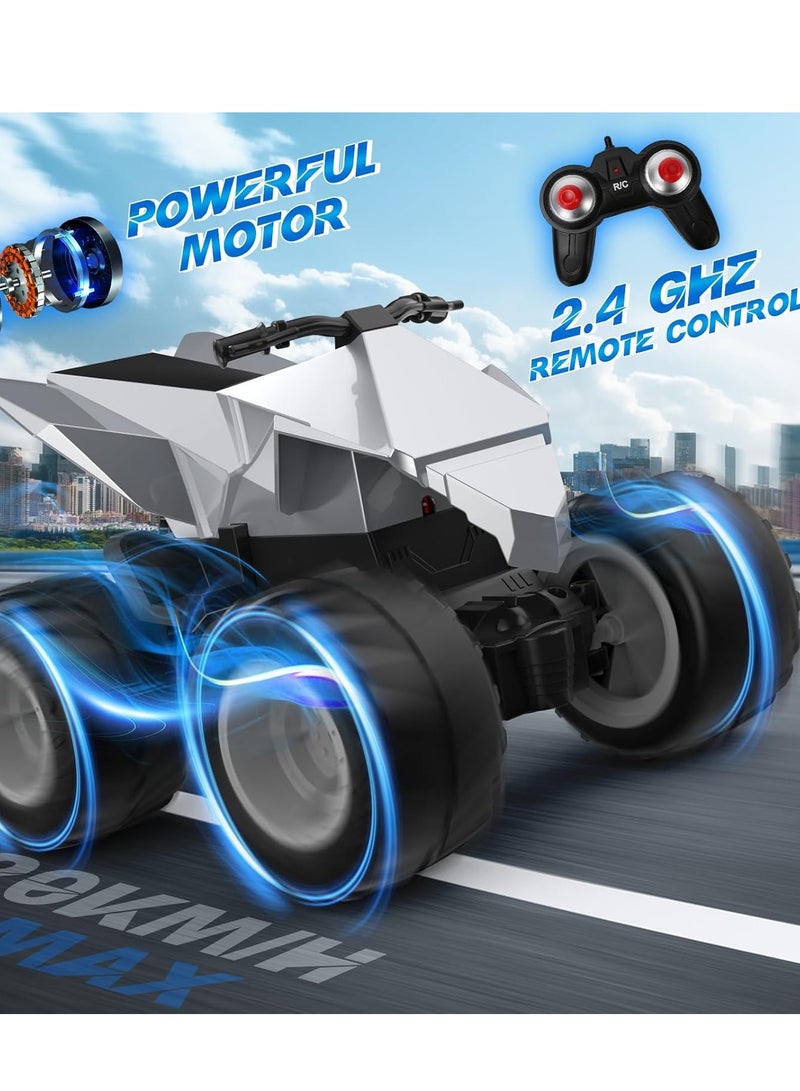 zenvo X 4WD RC Monster Truck Toy – Dual Motors, Off-Road Remote Control Car with LED Lights & 2 Rechargeable Batteries – For Kids & Adults - Image 3