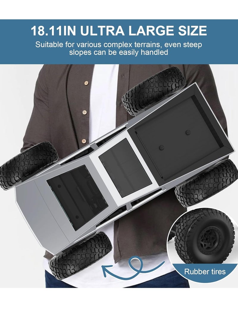 zenvo X 4WD RC Monster Truck Toy – Dual Motors, Off-Road Remote Control Car with LED Lights & 2 Rechargeable Batteries – For Kids & Adults - Image 4