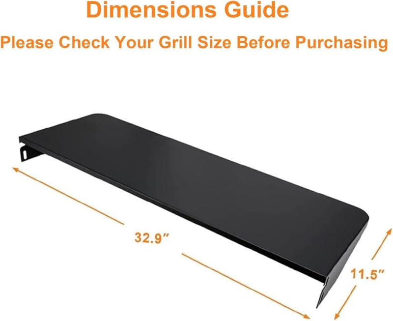 Utheer Folding Front Shelf for Traeger Pro 780 and Ironwood 885, BAC442 Grill Accessory 32.9" x 11.5", Heavy-Duty Steel Table Supports 60 LBS, Foldable Prep & Storage Station for BBQ Tools & Food - Image 5