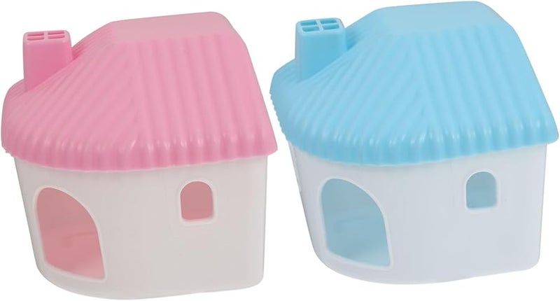Hamster Hideout House Set 2Pcs Small Animal Nesting Toy for Mice Rats Guinea Pigs - Image 2