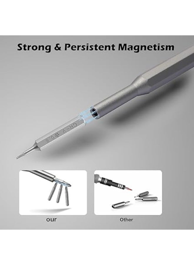 25 in 1 Precision Screwdriver Set Magnetic Mini Repair Tool Kit with Flat Cross Torx Hex More Bits Compact and Portable Case Ideal for Electronics Laptops - Image 3