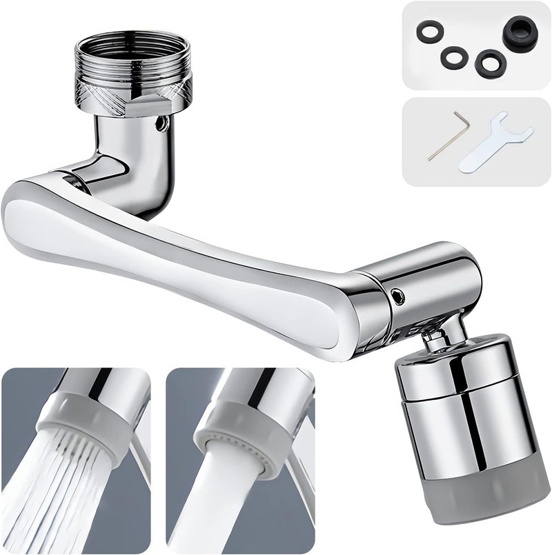 OneNine 1440° Rotating Faucet Extender Aerator, Universal Splash Filter Faucet for Kitchen Sink Bathroom, 1440 Big Angle Swivel Faucet Aerator Sink Face Wash Attachment with 2 Water Outlet Modes - Image 1