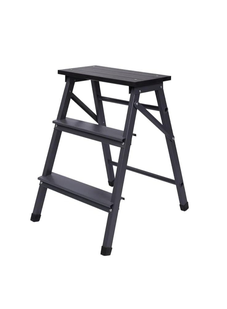 سلم مطبخ بدرجتين – خفيف الوزن، متين، سهل التخزين والاستخدام - Image 1