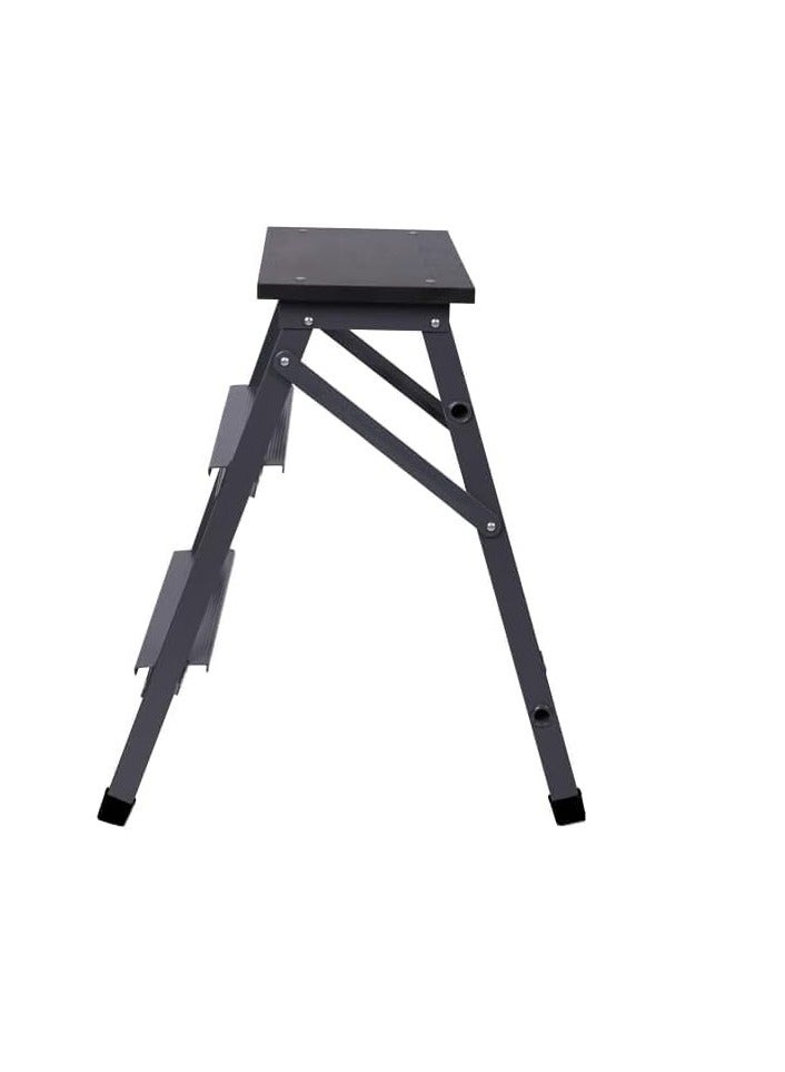 سلم مطبخ بدرجتين – خفيف الوزن، متين، سهل التخزين والاستخدام - Image 2