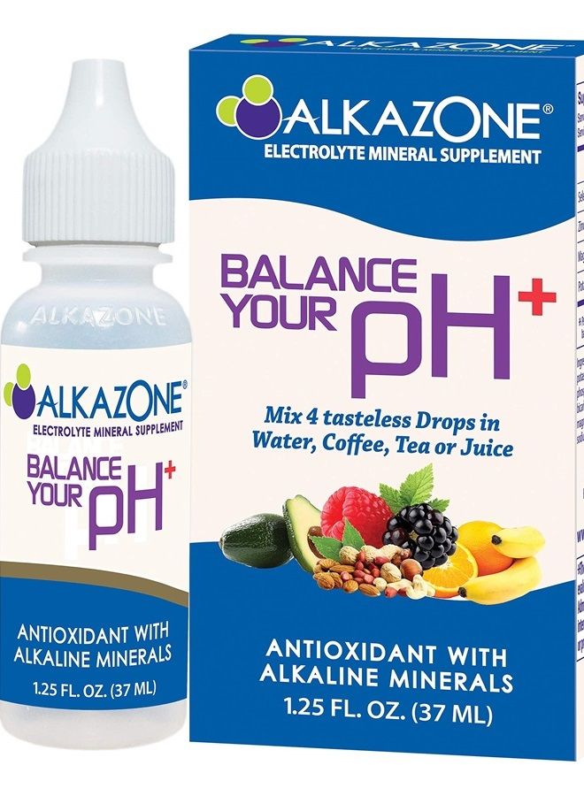 Balance Your pH (Plus) Antioxidant Alkaline Mineral Drops, Single 1.25 Oz Pack, Portable, Yields 30 Day Supply of antioxidant Water, Unflavored, pH Balance, Hydration