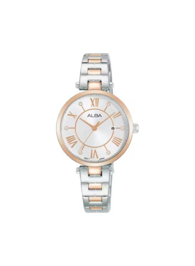 ALBA Ladies' Hand Watch FASHION Stainless Band, Silver Dial AH7AN4X1