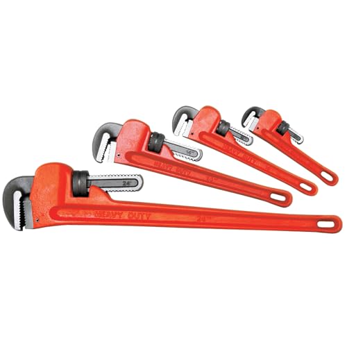 Performance Tool W1136 4pc Heavy-Duty Adjustable Straight Pipe Wrench (8, 10, 14 & 24-Inch) - Image 1
