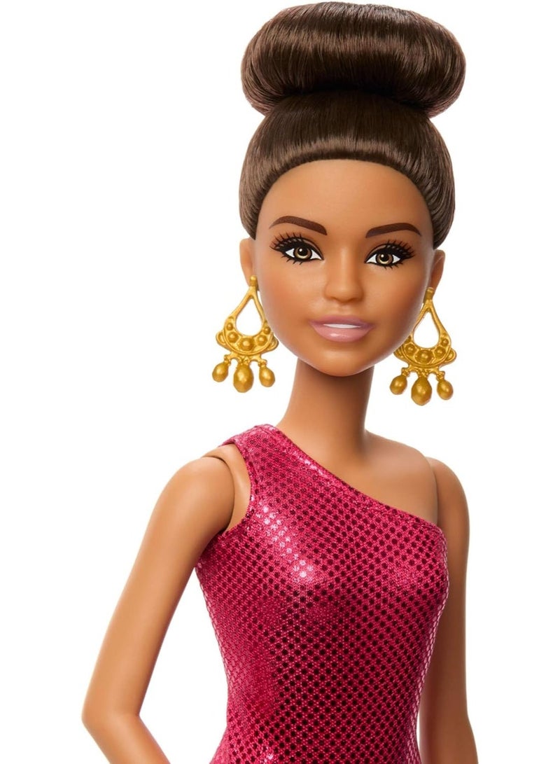 Barbie Ballroom Dancer Fashion Doll with Red Ruffle Dress, Dancing Shoes & Trophy Accessory - Image 3