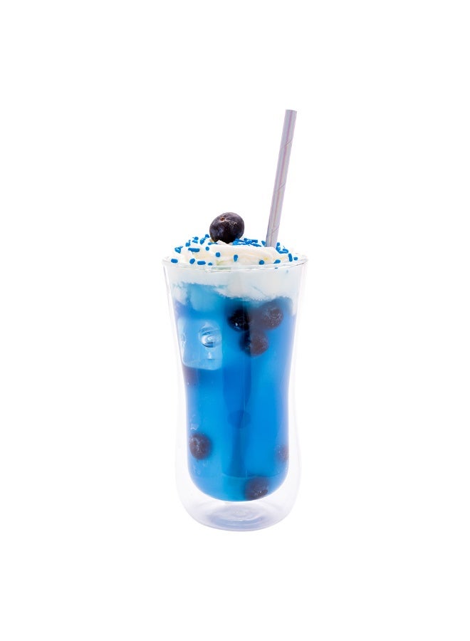Restaurantware Durable Paper Straws, Paper Drinking Straws - Metallic Ice Blue - For Holidays, Birthdays, Weddings, Showers or Everyday - 7.8" - 100ct Box  - Image 2
