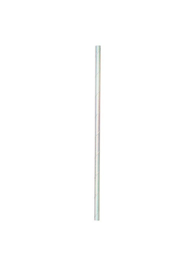 Restaurantware Durable Paper Straws, Paper Drinking Straws - Metallic Ice Blue - For Holidays, Birthdays, Weddings, Showers or Everyday - 7.8" - 100ct Box  - Image 1