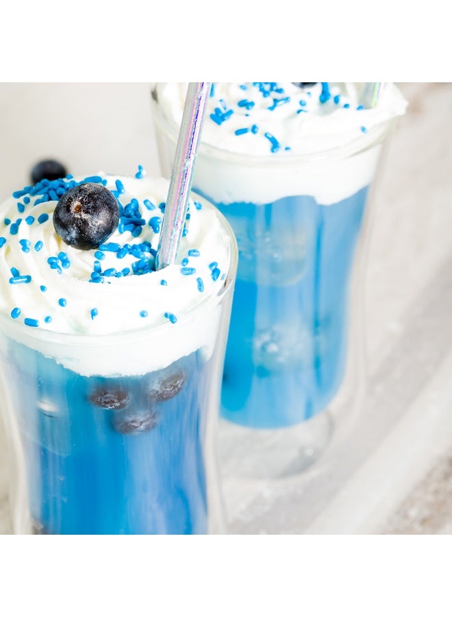 Restaurantware Durable Paper Straws, Paper Drinking Straws - Metallic Ice Blue - For Holidays, Birthdays, Weddings, Showers or Everyday - 7.8" - 100ct Box  - Image 3