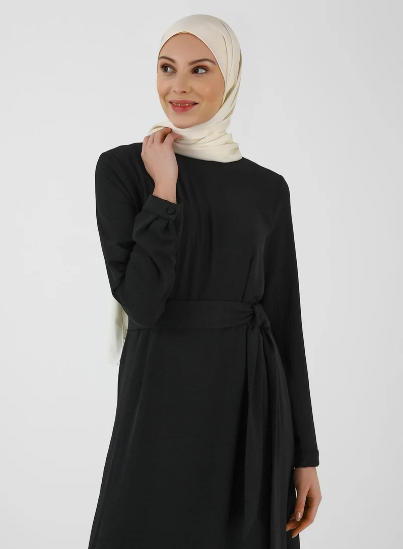 Refka by modanisa Wide Leg Belted Jumpsuit