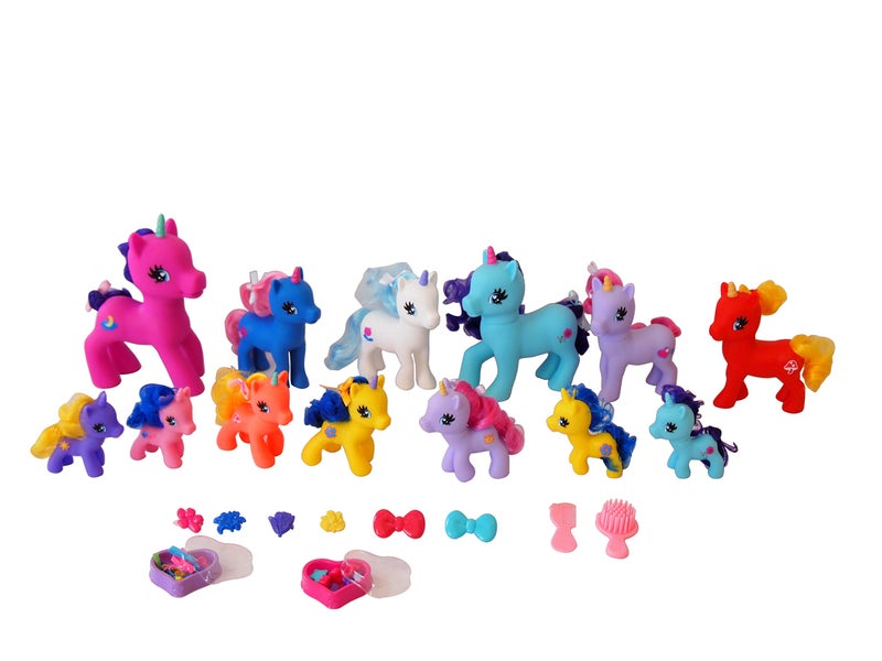 Gigo Gi-Go Dream Collection Wonder Unicorn Mega Set - 14 Magical Figurines, Colorful 3-6" Miniature Toys, Mane-Tail Hair Styling Accessories, Kids 3+ - Image 1