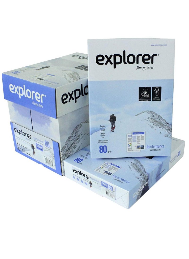 Explorer Explorer White Multipurpose Printer Paper - A4 80gsm - 5 Packs - 2500 Sheets  - Image 1