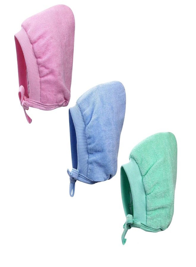 FASHFLOW Combo of 3 Cotton Caps with Strip Knot Closure for Unisex Kids New Born/Infants/Toddler for All Seasons (0-3 Months, Plain) - Image 1