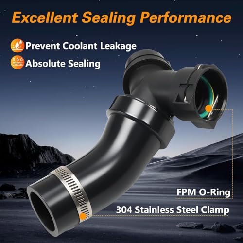 KPALAG Engine Heater Hose T-Connector Pipe with Engine Radiator Coolant Hose O-Ring Seal Set Compatible with Ford F-150 Mustang Lincoln Mark Replace # DR3Z-8566-A - Image 3