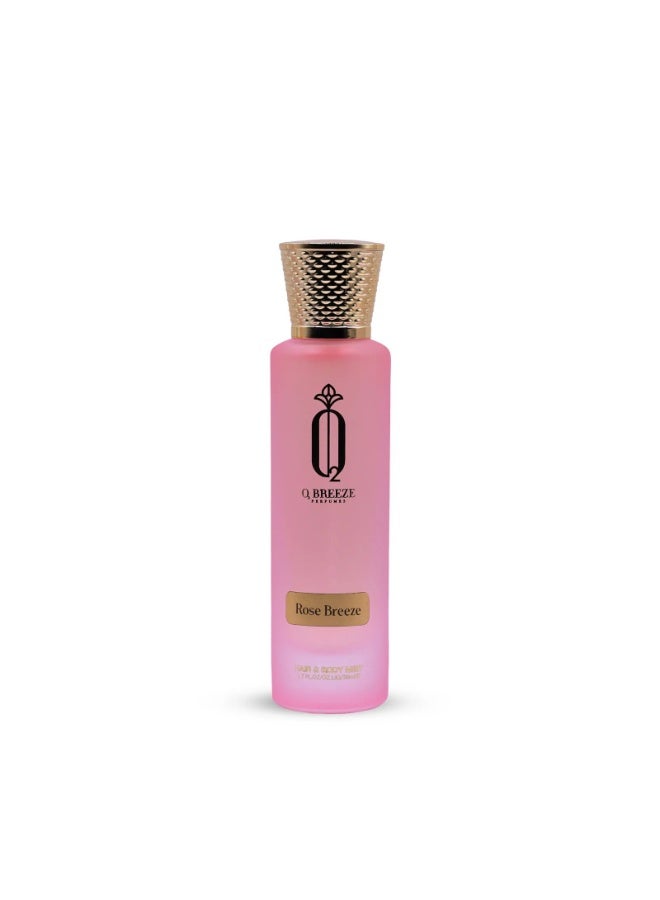 BREEZE PERFUMES رذاذ الشعر والجسم روز بريز 50 مل عطر طويل الأمد للنساء - Image 1