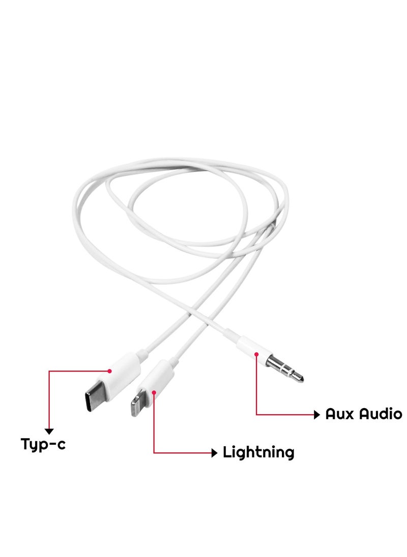 Generic USB Type-C & Lightning to 3.5mm Aux Audio Jack Cable Headphone Adapter 2 in 1 Audio Adapter Converter 1M for iPhone/Android Phones JHCM32  - Image 3