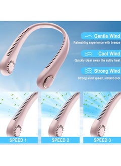 Neck Air Conditioner, Portable Neck Fan, Bladeless Neck Cooling Fan Usb Rechargeable, 3 Speed Adjustable Soft Neckband Hands Free Mini Fan for Sports, Travel, Outdoor, Indoor - Pink - pzsku/Z9C2EFBEC08604194D2A1Z/45/_/1718356812/3b5d7ec2-73bc-48f0-9f7a-5549dbecce68