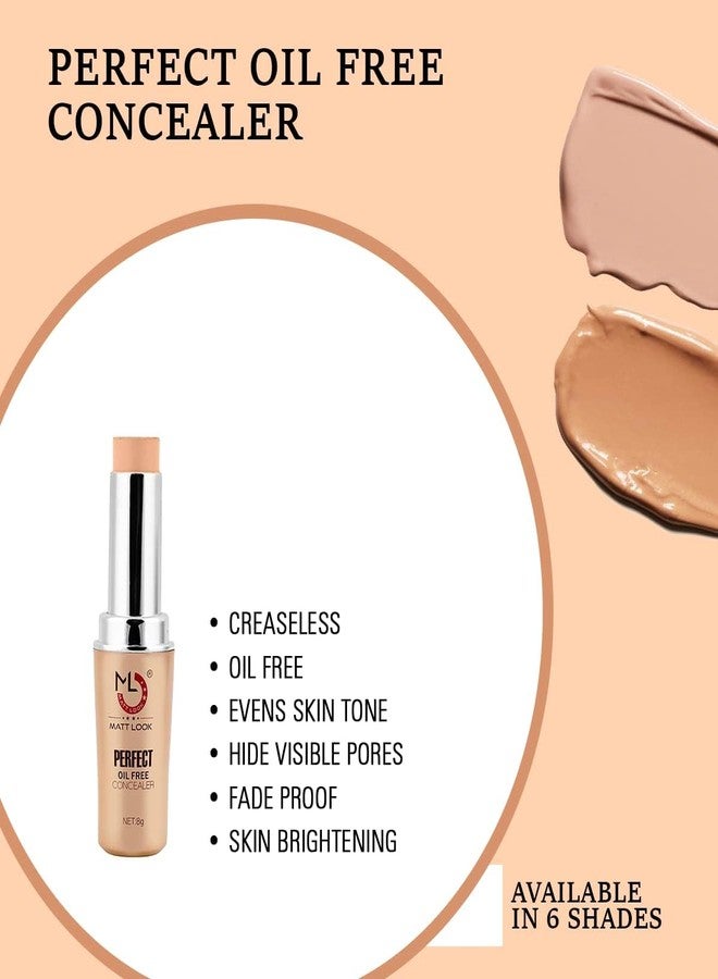MATT LOOK Perfect Concealer Stick for Dry Skin | Oil-Free | Non-Greasy | Dark Circle Under Eye Cream Color Corrector | Longwear Medium-Full Coverage with Creamy Finish | Lightweight Formula | Face Makeup for All Skin Types - Soft Focus (8gm) - Image 5