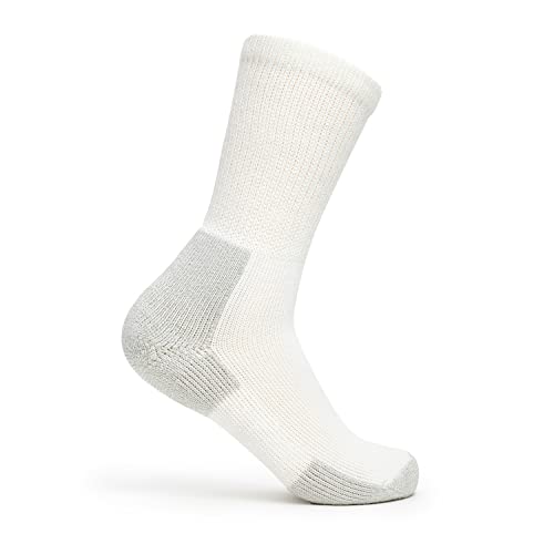 thorlos unisex adult Xj Max Cushion Crew Running Socks, White/Platinum, Large US - Image 4