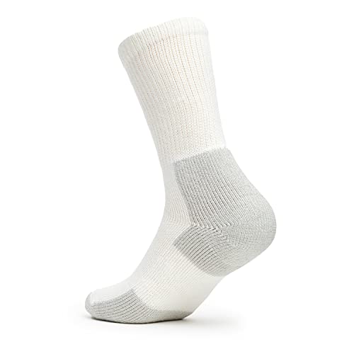 thorlos unisex adult Xj Max Cushion Crew Running Socks, White/Platinum, Large US - Image 3