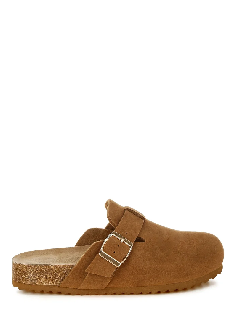 London Rag Women's Buckle Accent Slip-On Footbed Mules In Tan