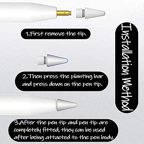 OJOS 8 Pcs Silicone Pencil Nib/Tip Protector Cap for Drawing Noiseless Compatible for Apple Pencil 1st/2nd Replacement Non-Slip Writing Nib/Tip Protector (Black) - Image 3
