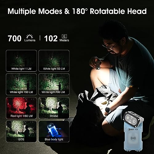 WUBEN X3 Mini Flashlight with Rechargeable Charging Box 180 Degree EDC Keychain Flashlight Twist Ip65 Waterproof Magnet Pocket Flashlight 10 Mode Type-C Lanyard for Camping, Outdoor, Inspection, Gift - Image 3