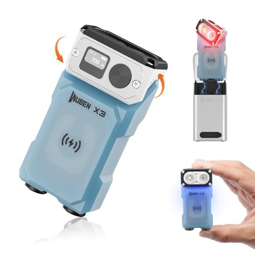 WUBEN X3 Mini Flashlight with Rechargeable Charging Box 180 Degree EDC Keychain Flashlight Twist Ip65 Waterproof Magnet Pocket Flashlight 10 Mode Type-C Lanyard for Camping, Outdoor, Inspection, Gift - Image 1