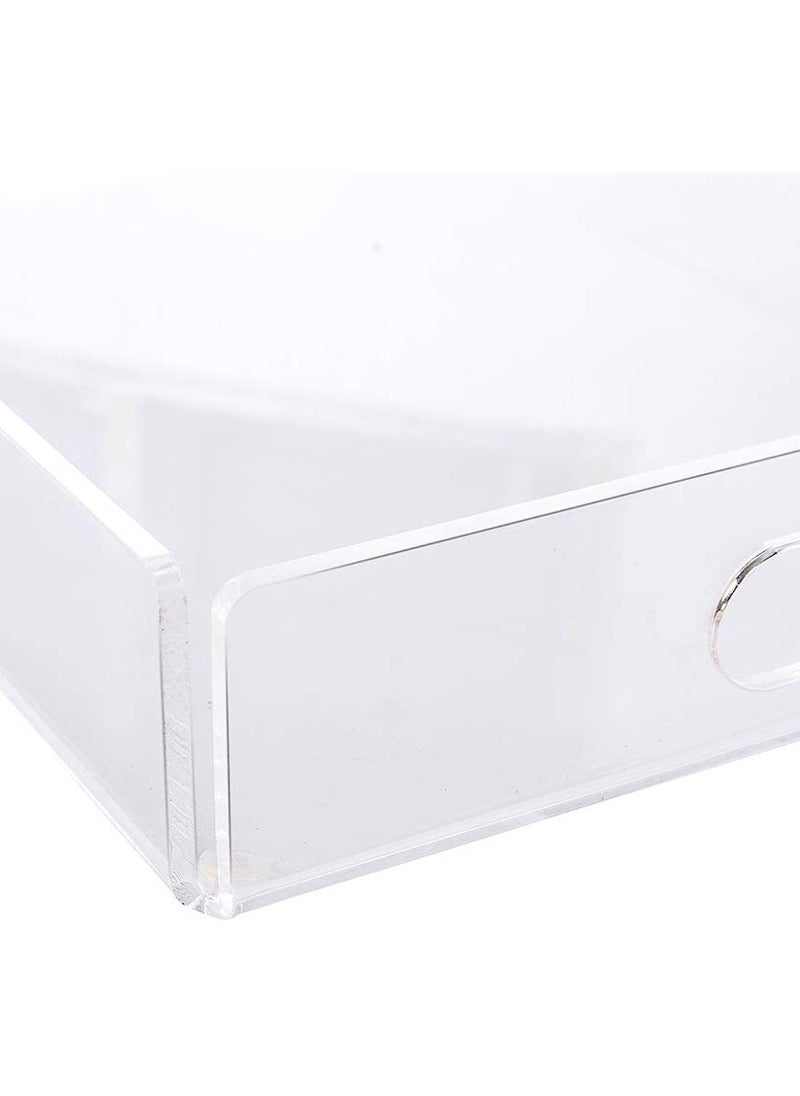 Eworld Set of 2 Acrylic Decorative Serving Tray For Coffee Tea and Household Items with Handles  - Image 3