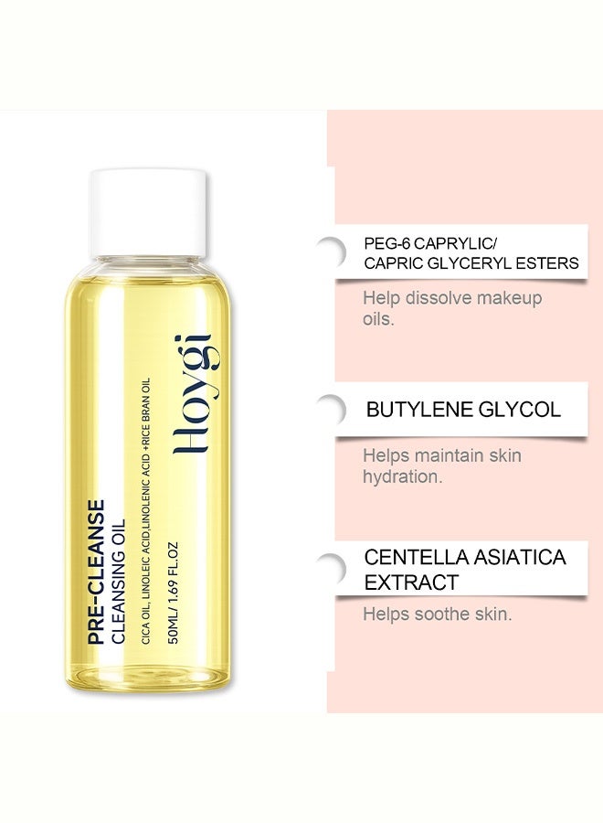 Hoygi Pre-Cleanse Cleansing Oil, Gentle Makeup Remover with Cica Oil & Rice Bran Oil, Strengthens Skin Barrier, Non-Greasy for All Skin Types 50ml - Image 4