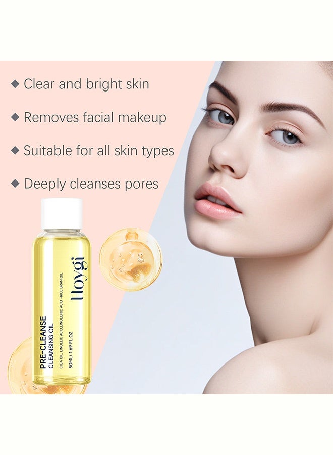 Hoygi Pre-Cleanse Cleansing Oil, Gentle Makeup Remover with Cica Oil & Rice Bran Oil, Strengthens Skin Barrier, Non-Greasy for All Skin Types 50ml - Image 2
