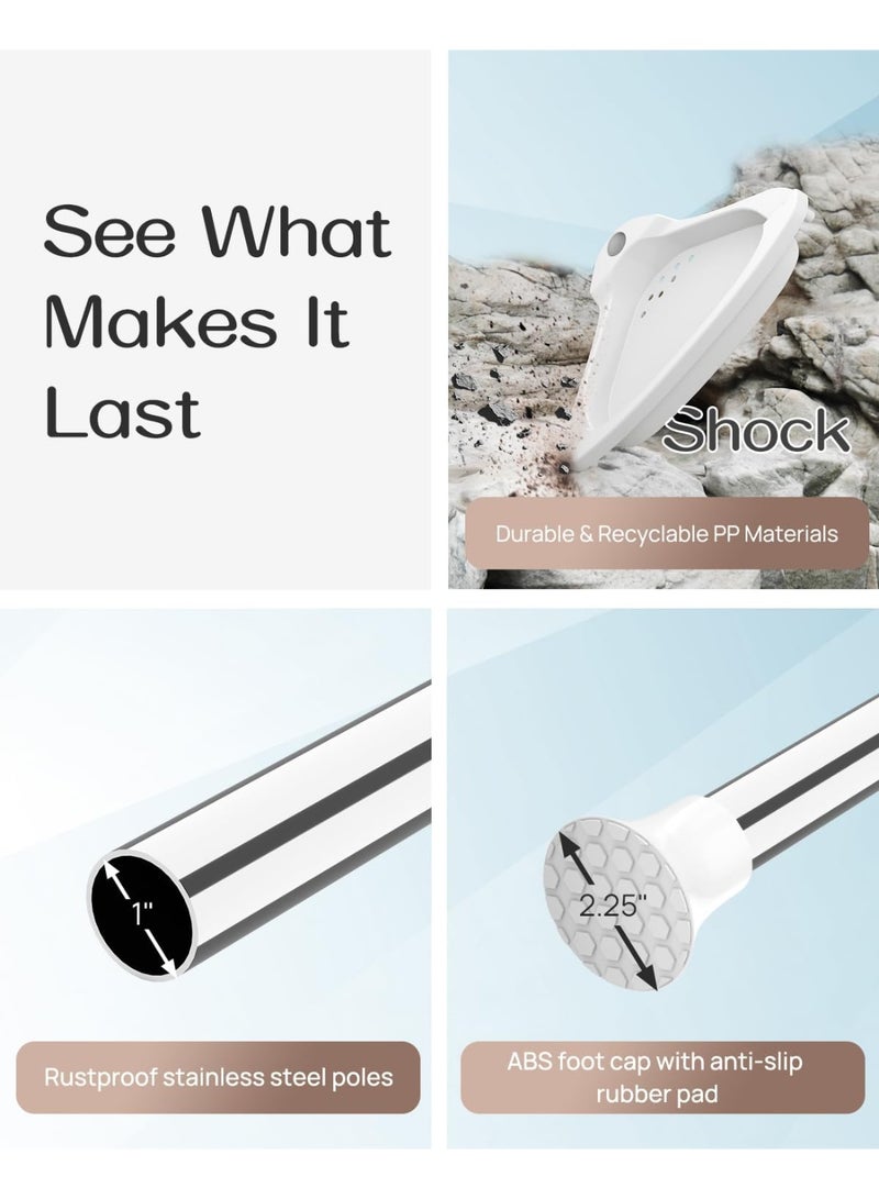 Rust Resistant Shower Organizer – Adjustable 4-Tier Shelves with Tension Pole, White, 1.00 to 3.2 Meters - Image 2