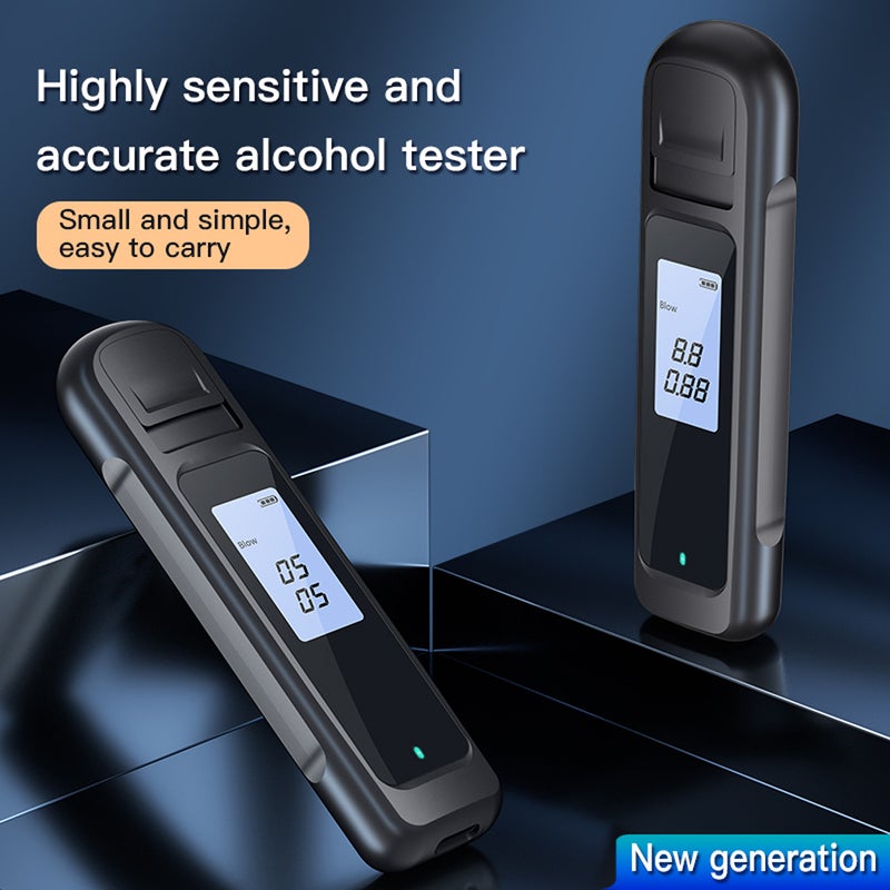 Handheld Portable Alcohols Detector Non-Contacting Breath Blow Tester Quick Response LED Display Screen High-Sensitive Electronic Breathalyzer with 3-Color Indicator Light - Image 2