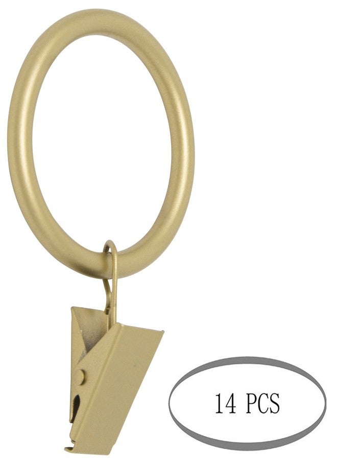 Meriville Drapery Curtain Rings with Clip - 1.5-Inch Inner Diameter, Fits Up to 1 1/4-Inch Rod, Set of 14, Royal Gold Finish - Image 2