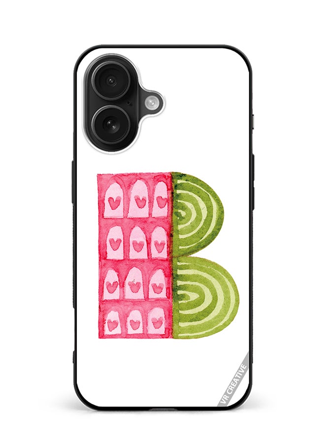 Protective Case Cover For Apple iPhone 16 Plus Alphabet B Design Multicolour