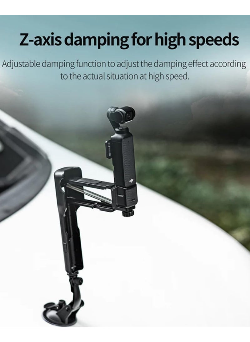 For DJI Osmo Pocket 3 Handheld Stabilizer Shock Absorber Adjustable Damping Anti-Shake Accessory with Protective Case 1/4 Screw Holes Foldable Handle for Smooth Recording Walking Jogging Stairs  - Image 3