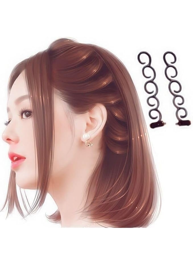 أداة ضفر ولف الشعر متعددة الحلقات، بني، إكسسوار لتصفيف الشعر بنفسك للسيدات - Image 1