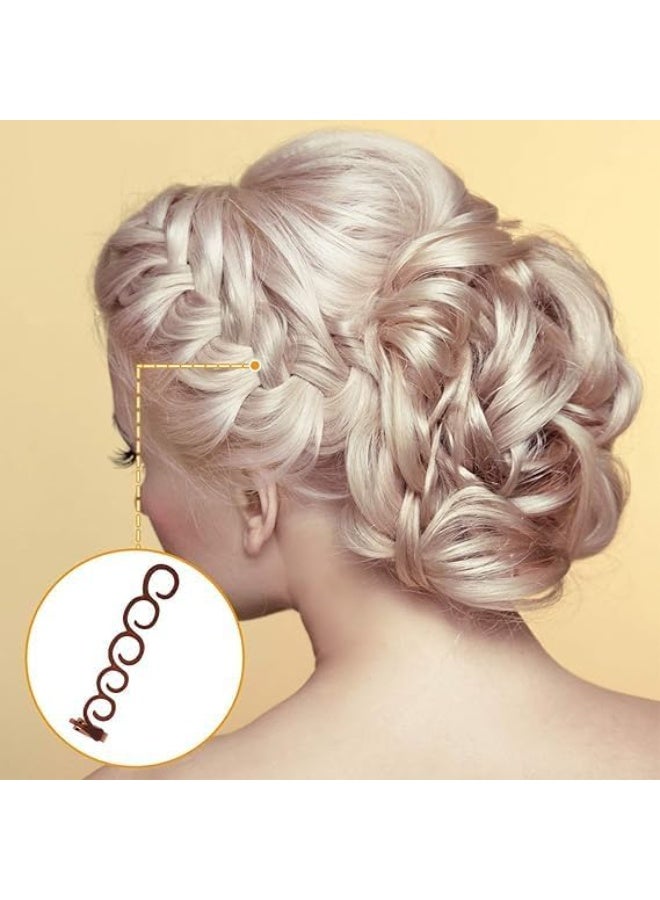 أداة ضفر ولف الشعر متعددة الحلقات، بني، إكسسوار لتصفيف الشعر بنفسك للسيدات - Image 5