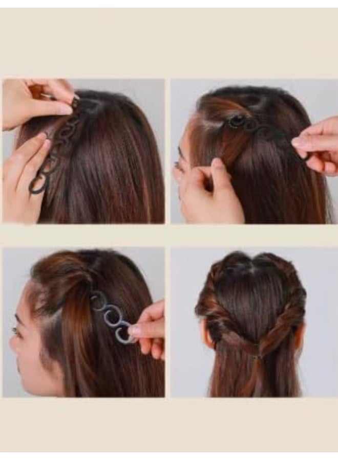 أداة ضفر ولف الشعر متعددة الحلقات، بني، إكسسوار لتصفيف الشعر بنفسك للسيدات - Image 4