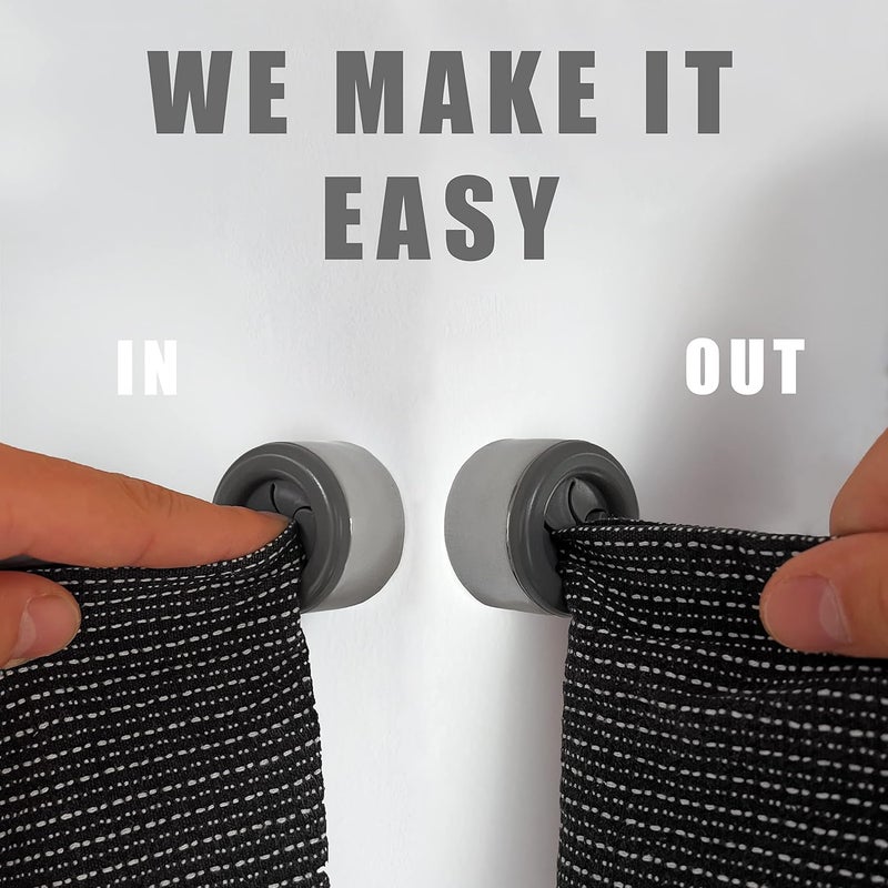 hometastic Set of 4 Premium Towel Holders for Bathroom, Kitchen and Household - Stainless Steel Tea Towel Holder - Towel Hook Round - Self-Adhesive - No Drilling (Grey) - Image 2