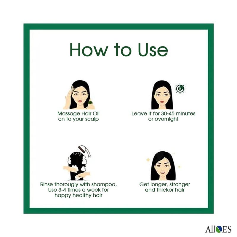 ALLOES PHARMACEUTICALS ALLOES Anti dandruff Hair Oil Pure and Natural Made with the Goodness of Amla Mehandi Mahendi Shikakai Bhringraj for deep irritated scalp 100ML X 3 Pcs  - Image 4