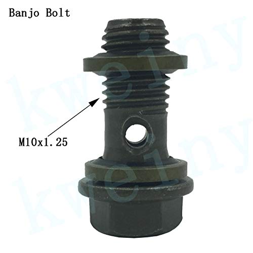 kweiny Motorcycle Hydraulic Brake Line Tee Hose Connector 3 Way Adapter with M10 Banjo Bolt(Circular Shape) - Image 5