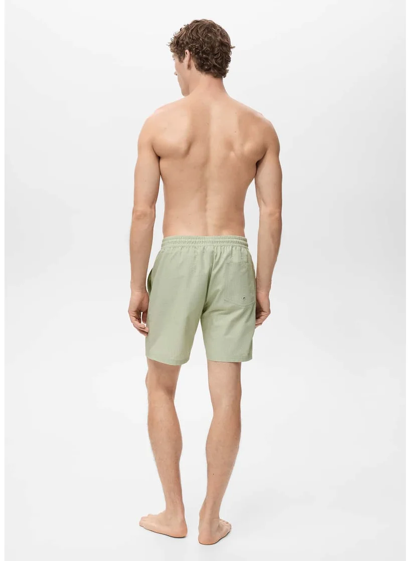 Mango Man Seersucker Swimming Trunks
